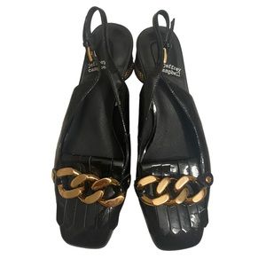 Jeffrey Campbell Black Patent Leather Slingback Pump